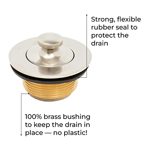 Brass Trim Lift and Turn Bathtub Drain Conversion Kit with Overflow Plate
